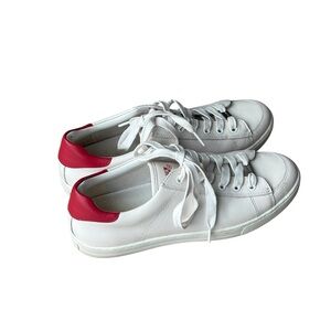 Coach Porter Low-Top Leather Sneakers White Red Size 9